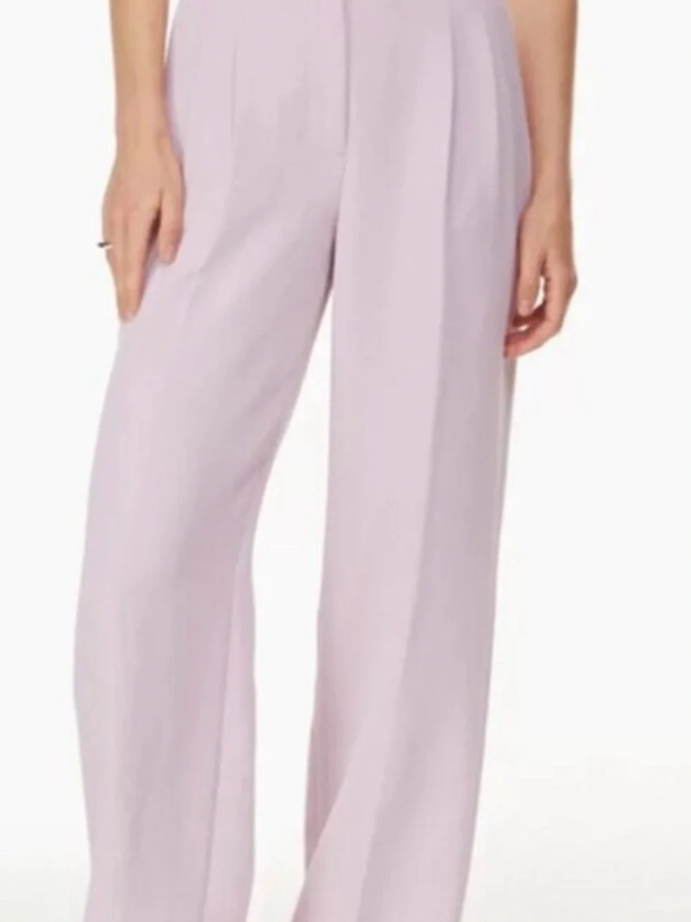 Wilfred Wide-Leg High-Waist Linen Pants in Soft Lilac